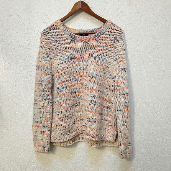 GAP Sweaters - Gap Womens Large Space Dye Chunky Knit Sweater Multi Color Wool Blend Crewneck